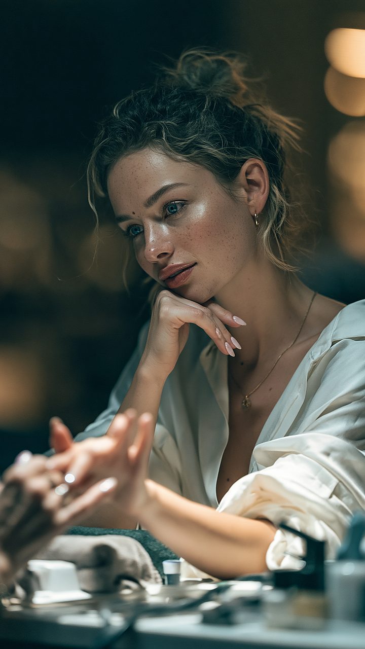 Nagelstyliste in gesprek met een klant in de salon
